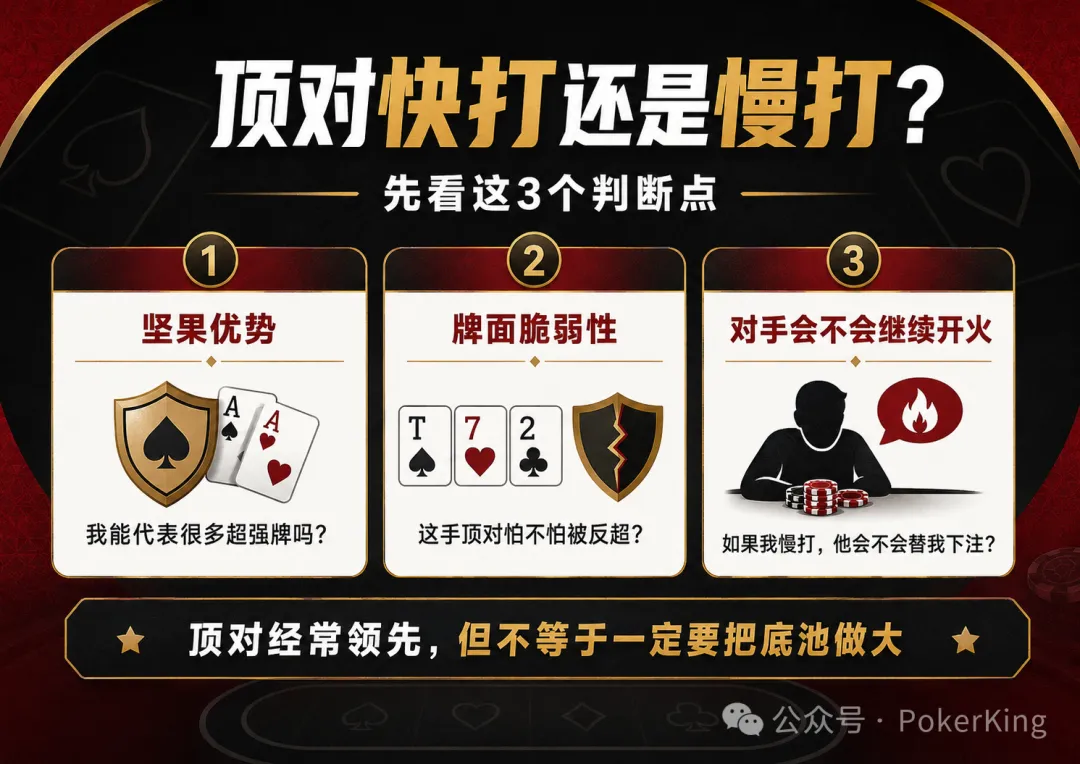【扑克之星】别一拿顶对就加注：这5种情况，慢打反而赢得更多