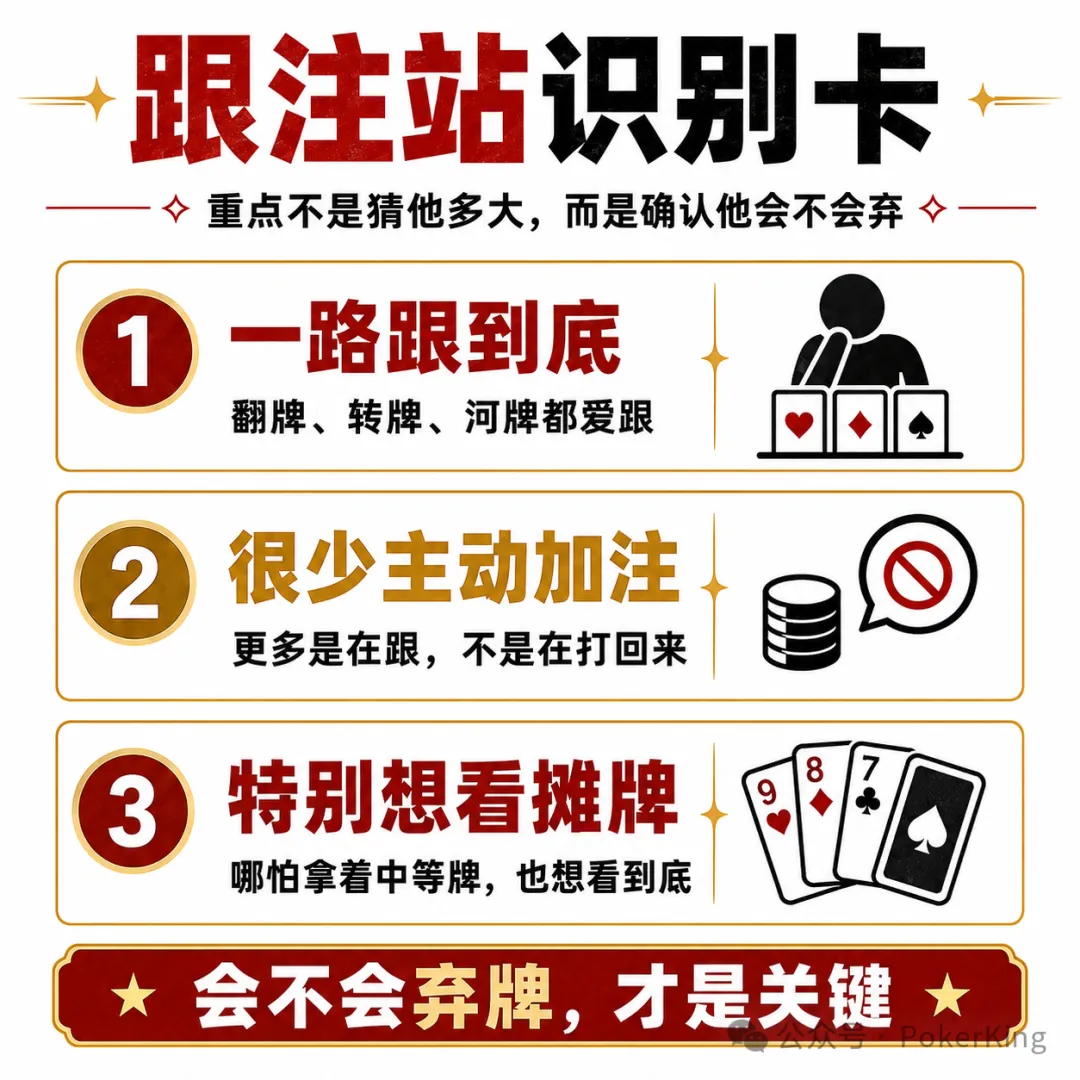 【扑克之星】面对“跟注站”，别再讲复杂故事了：三条调整让你少吃亏