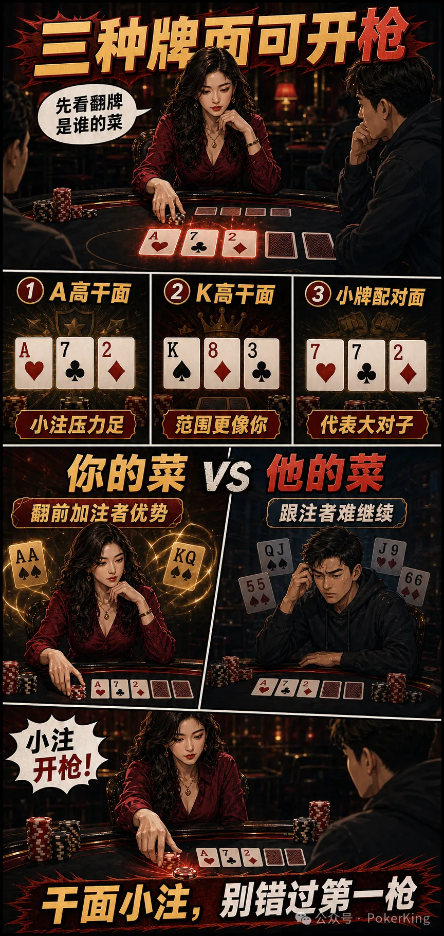 【扑克之星】翻牌第一枪该不该开?别只看自己中没中,先看牌面更像谁