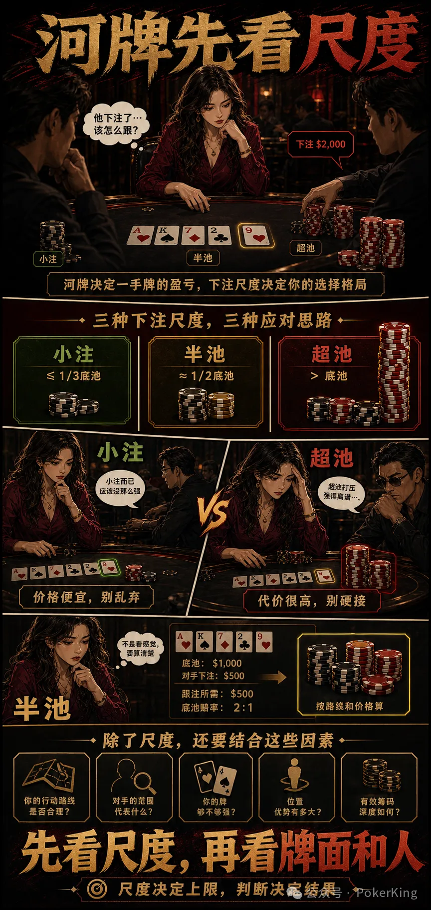 【扑克之星】河牌下注尺度的秘密:小注别乱弃,半池看路线,超池先敬三分