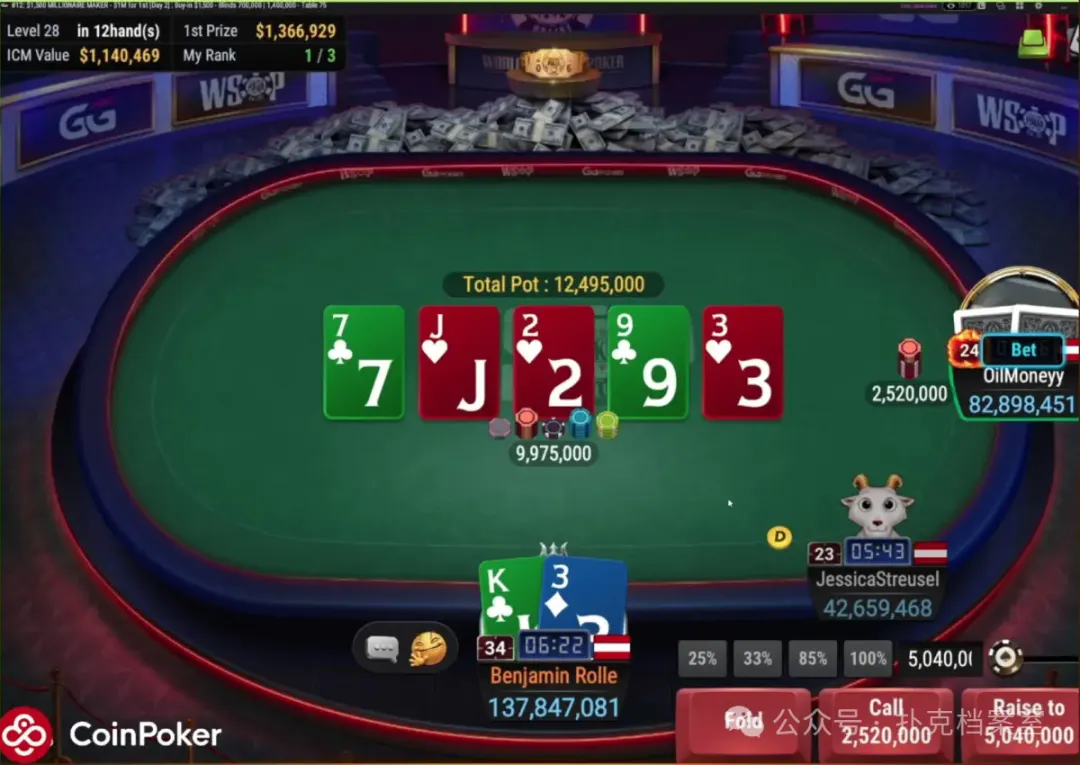 【扑克之星】他用K3做Hero Call，赢下WSOP线上金手链：别拿ICM当借口，底池赔率才是真理