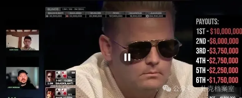 【扑克之星】“这可能是我一生的遗憾”：WSOP主赛第五名Han Feng复盘决赛桌最痛一手牌